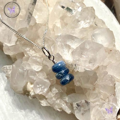 Blue Kyanite Rondelle Pendant